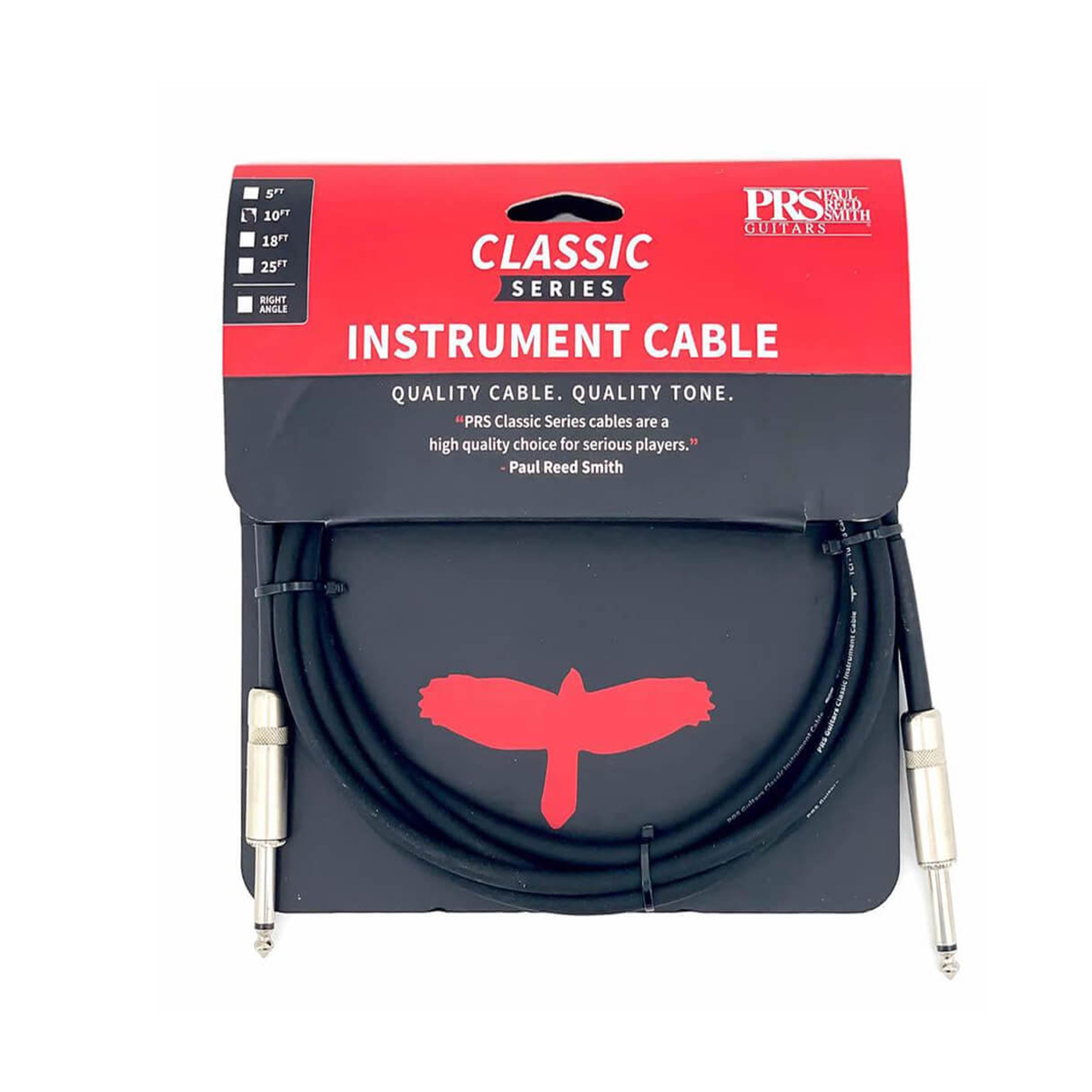 Paul Reed Smith Classic 10 ft Premium Instrument Cable for Guitar, Bass & Audio Equipment - High-Quality Sound for Live Performances & Studio Recording