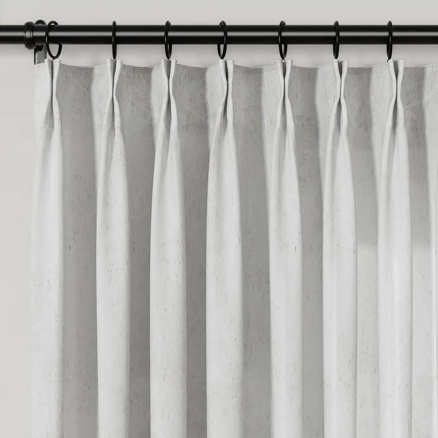 Freya Linen Semi-Sheer Jacquard Pleated Curtains - Elegant Window Treatment for Living Room & Bedroom