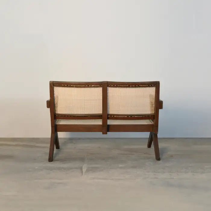Handmade Pierre Jeanneret Inspired Cane Sofa Chair - Mid-Century Modern Lounge Chair for Living Room, Office & Patio