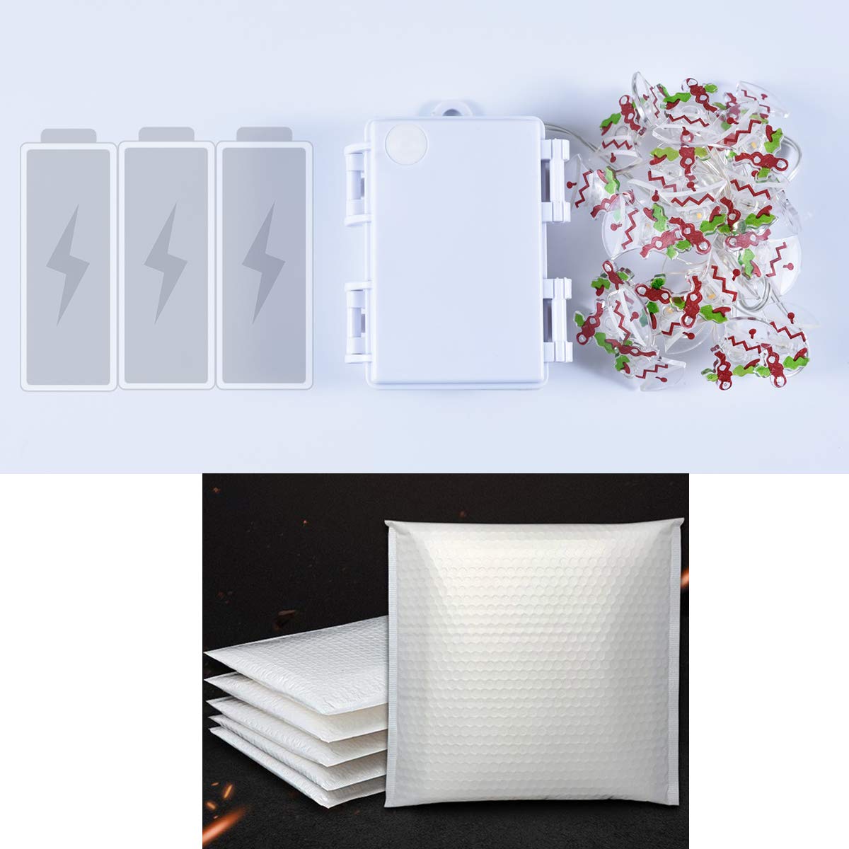 MYTH REALM 20 LED Battery Operated Christmas String Lights with Timer - Waterproof Fairy Lights for Indoor Outdoor Decor, Wedding Party, Christmas Tree (7 Unique Designs) - Perfect for Holiday, Garden, Patio and Home Decoration