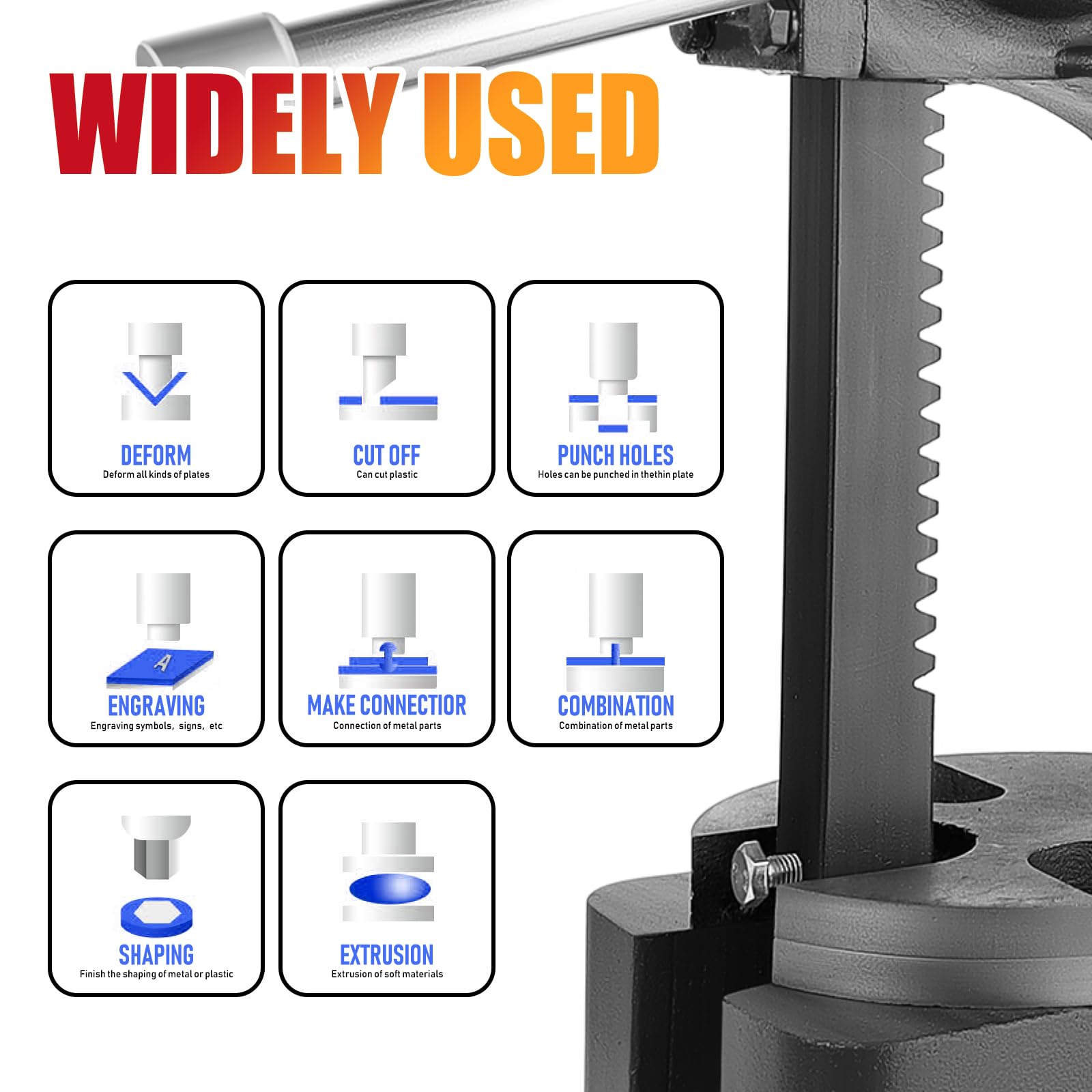 3 Ton Heavy Duty Cast Iron Manual Arbor Press for Stamping, Forming & Metalworking – Perfect for Jewelry Making, Woodworking & DIY Projects