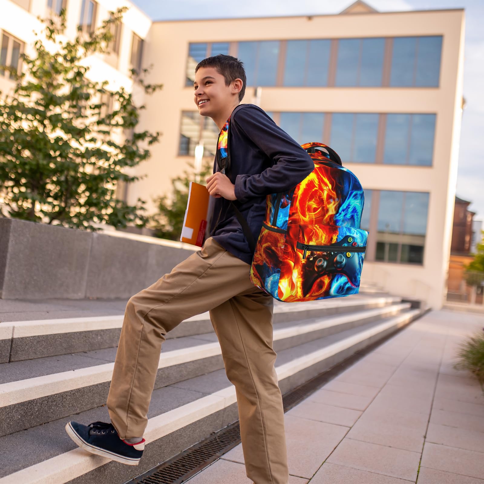 Cool Dragon Backpack for Boys - Gaming Backpack for Kids Ages 6-18, Durable School Bag for Elementary & Middle School Students, Video Game Themed Bookbag for Travel & Daily Use - Perfect for School, Commuting & Outdoor Adventures