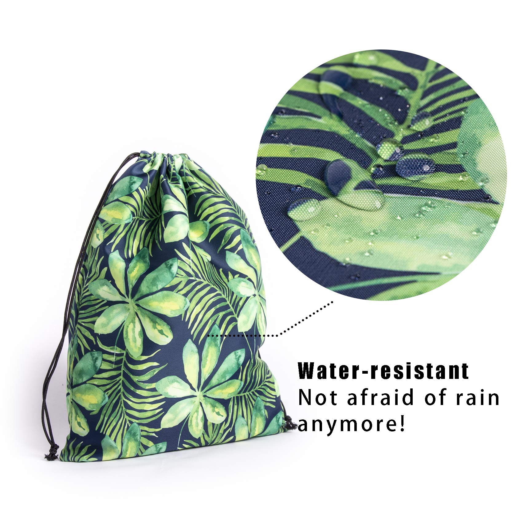 Nerxy Leaf Grip Bags for Gymnastics - Tropical Leaves Grip Bag with Drawstring, Botanical Storage Pouch for Gymnastics Equipment, Yoga Mats & Sports Gear - Perfect for Gym, Travel & Home Organization