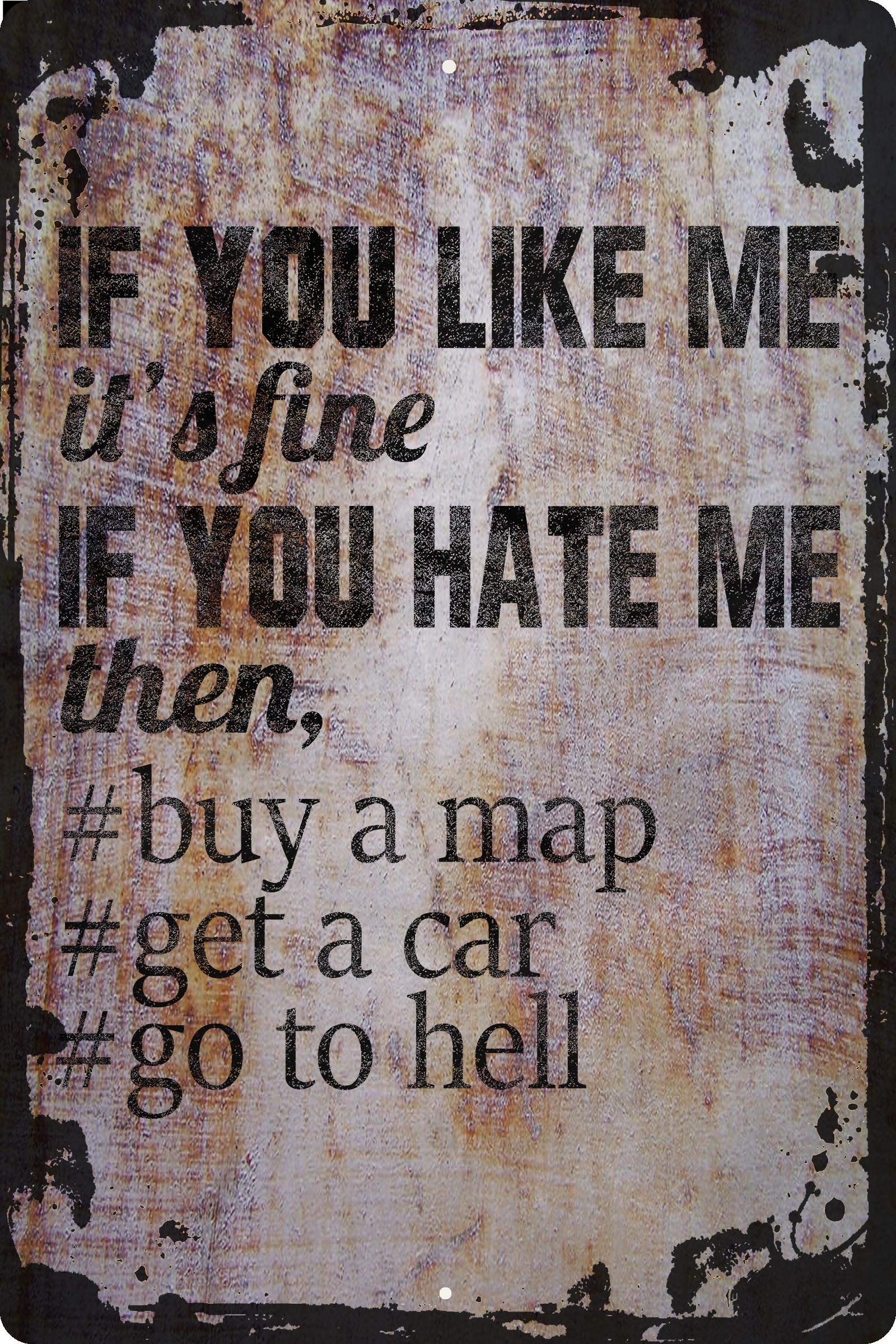 Funny Beige Wall Art Decor - 12 x 18 Inch 'If You Like Me It's Fine' Quote Print - Perfect for Home, Office & Gag Gifts - Unique Humorous Poster for Living Room, Bedroom or Man Cave