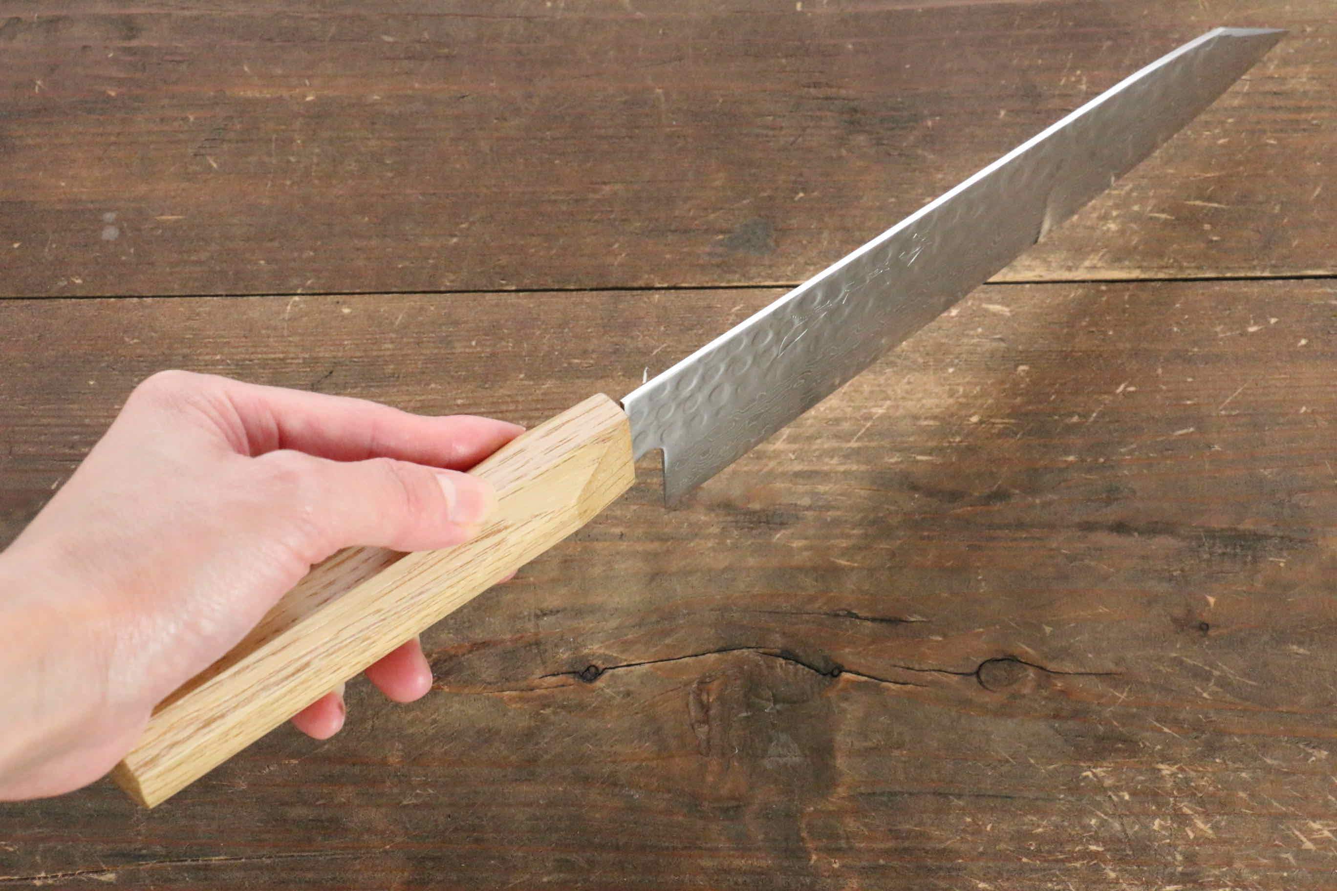 Premium Jikko VG10 17-Layer Gyuto Japanese Chef Knife - 200mm Oak Handle - Perfect for Sushi, Meat Slicing & Vegetable Chopping