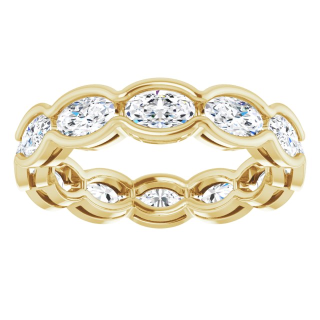 2.52 Carat Oval Diamond Eternity Band for Women - 14K White Gold Wedding Ring, Anniversary Gift, Bridal Jewelry - Perfect for Engagement, Proposal & Special Occasions