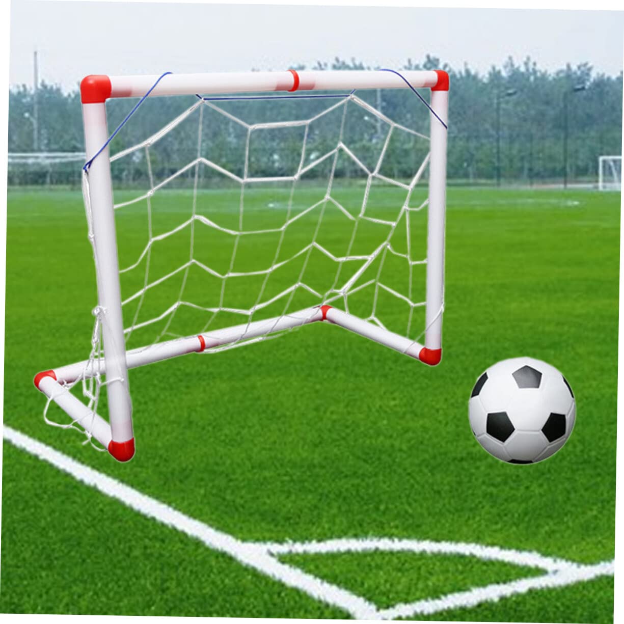 Alasum Mini Soccer Ball - Indoor & Outdoor Football Toy for Kids, Small White Soccer Goal Set with Mini Ball - Perfect for Playtime, Training, and Desktop Fun