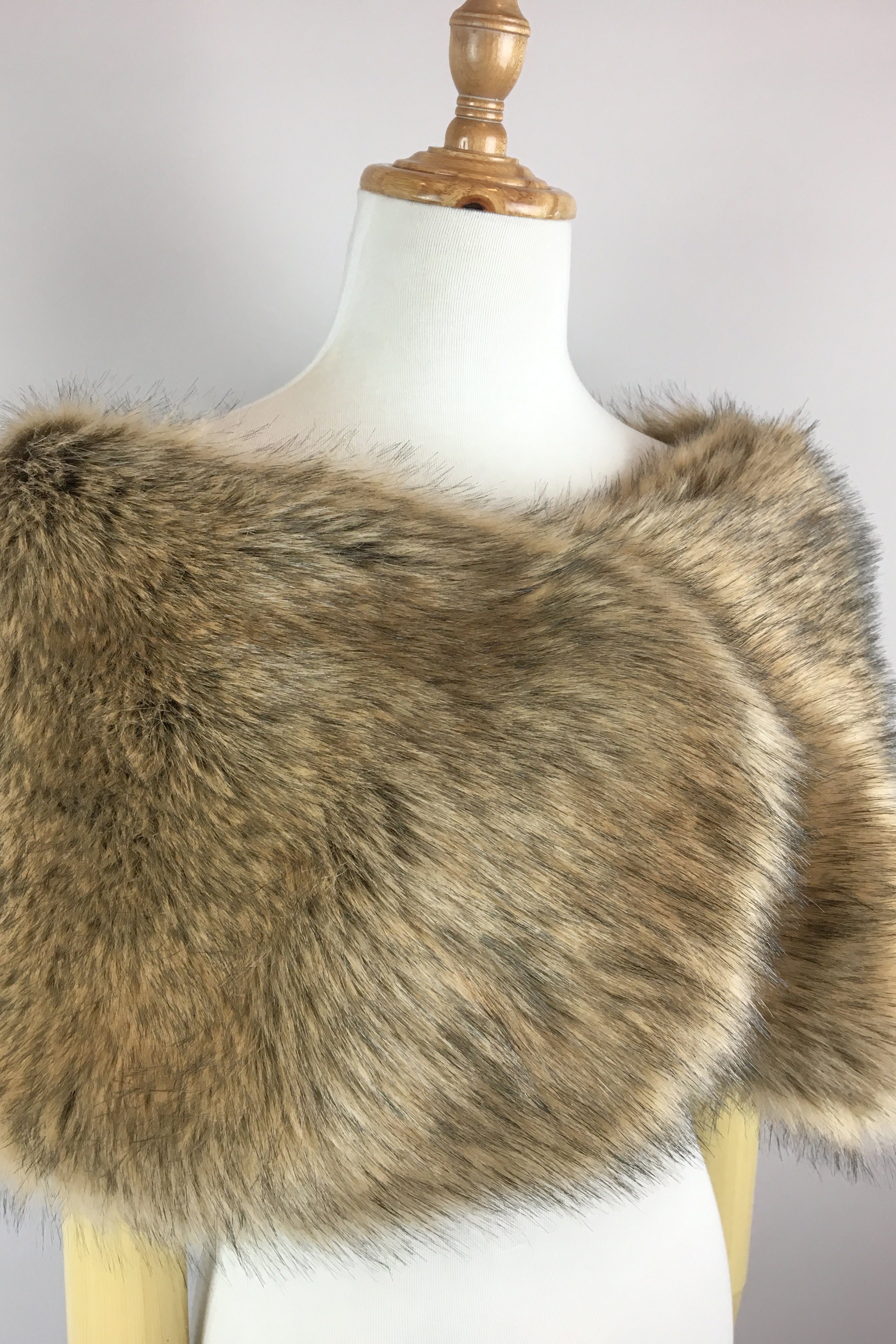 Luxury Brown Fur Wrap Shawl - Serena Brw03 | Soft & Warm Winter Fashion Accessory for Women | Perfect for Evening Parties, Weddings & Cold Weather