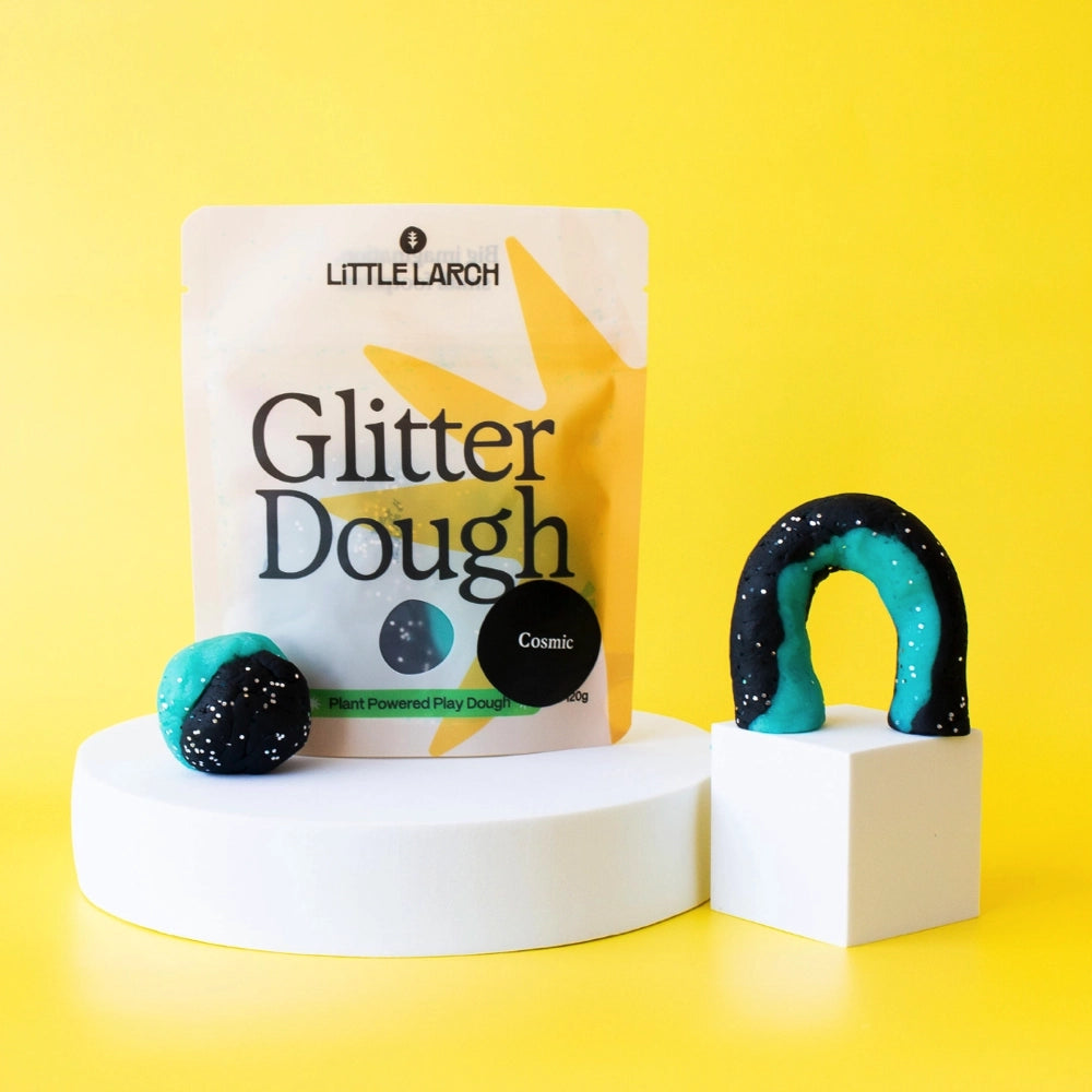 Little Larch Natural Glitter Dough - Cosmic Sparkle Play Dough for Kids | Sensory Play, Arts & Crafts, Birthday Party Favors