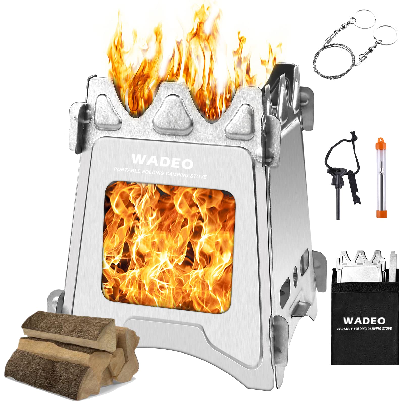 Portable Mini Wood Stove for Camping, Hiking & Picnic Cooking