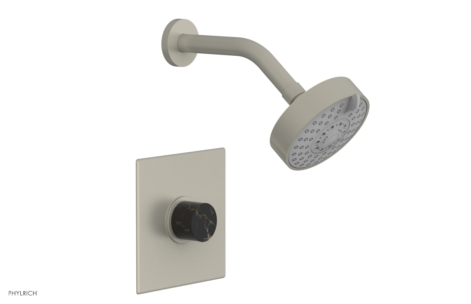 BASIC II Pressure Balance Shower Set with Black Marble Handle - 230S 23 Series for Modern Bathroom & Spa Experience