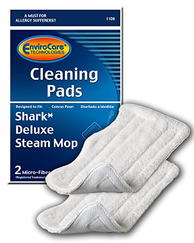 EnviroCare Replacement Mop Pads for Shark Steam Mops - Compatible with Shark Deluxe S3101, S3202, S3250, S3251 & Spray Mops SK410, SK460, SK115, SK140, SK141, SK435CO - 2 Pack - Perfect for Hardwood Floors, Tile & Laminate Cleaning