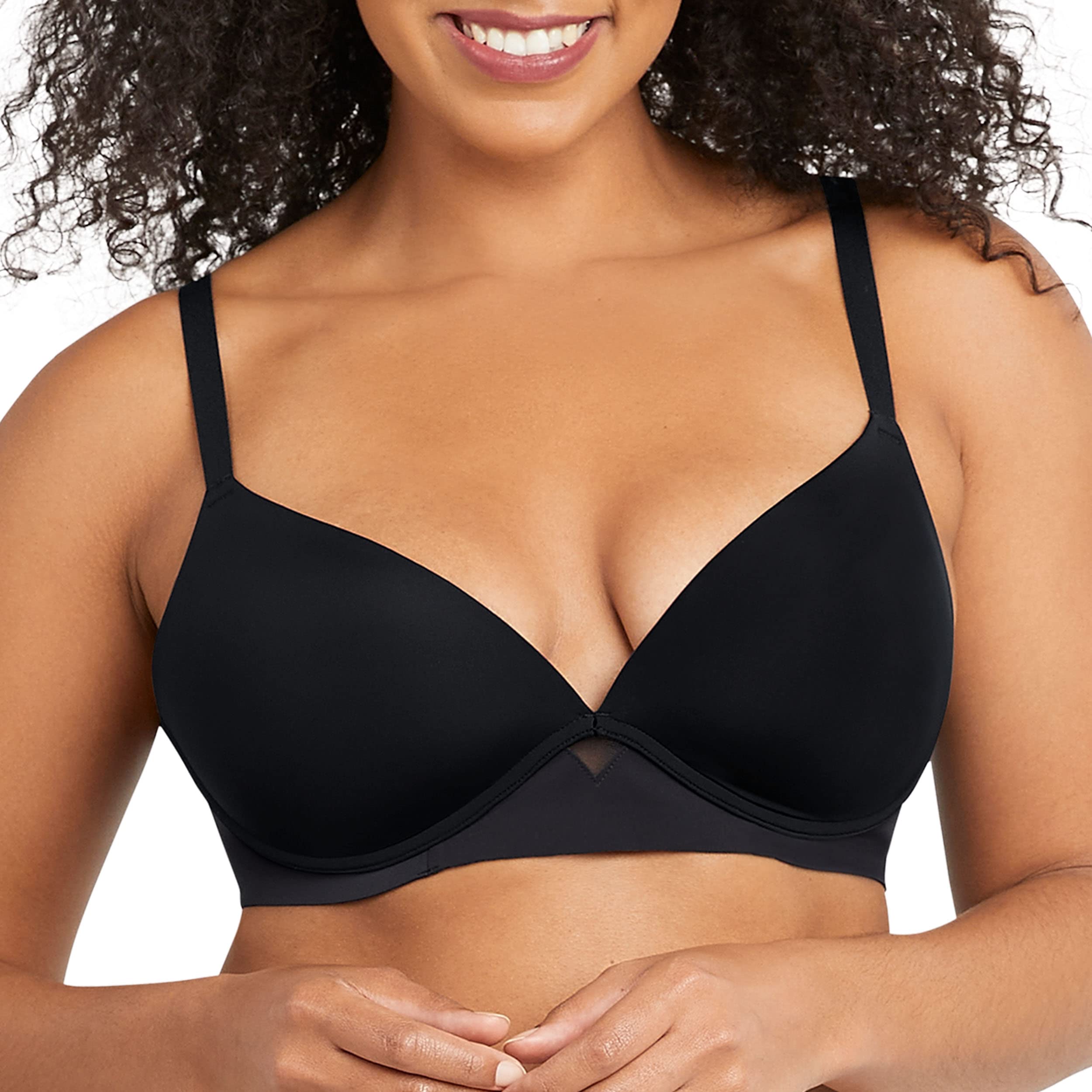 Maidenform Women's One Fab Fit Wireless Demi Bra - Comfortable T-Shirt Bra for Everyday Wear, Workouts & Lounge