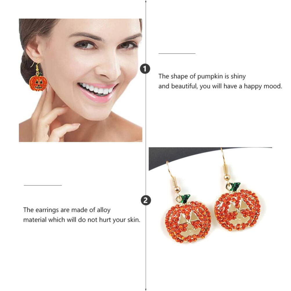 Pumpkin Earrings for Women - Funny Halloween Hook Earrings, Alloy Festival Dangle Ear Jewelry | Perfect for Halloween Parties, Costume Accessories & Fall Fashion