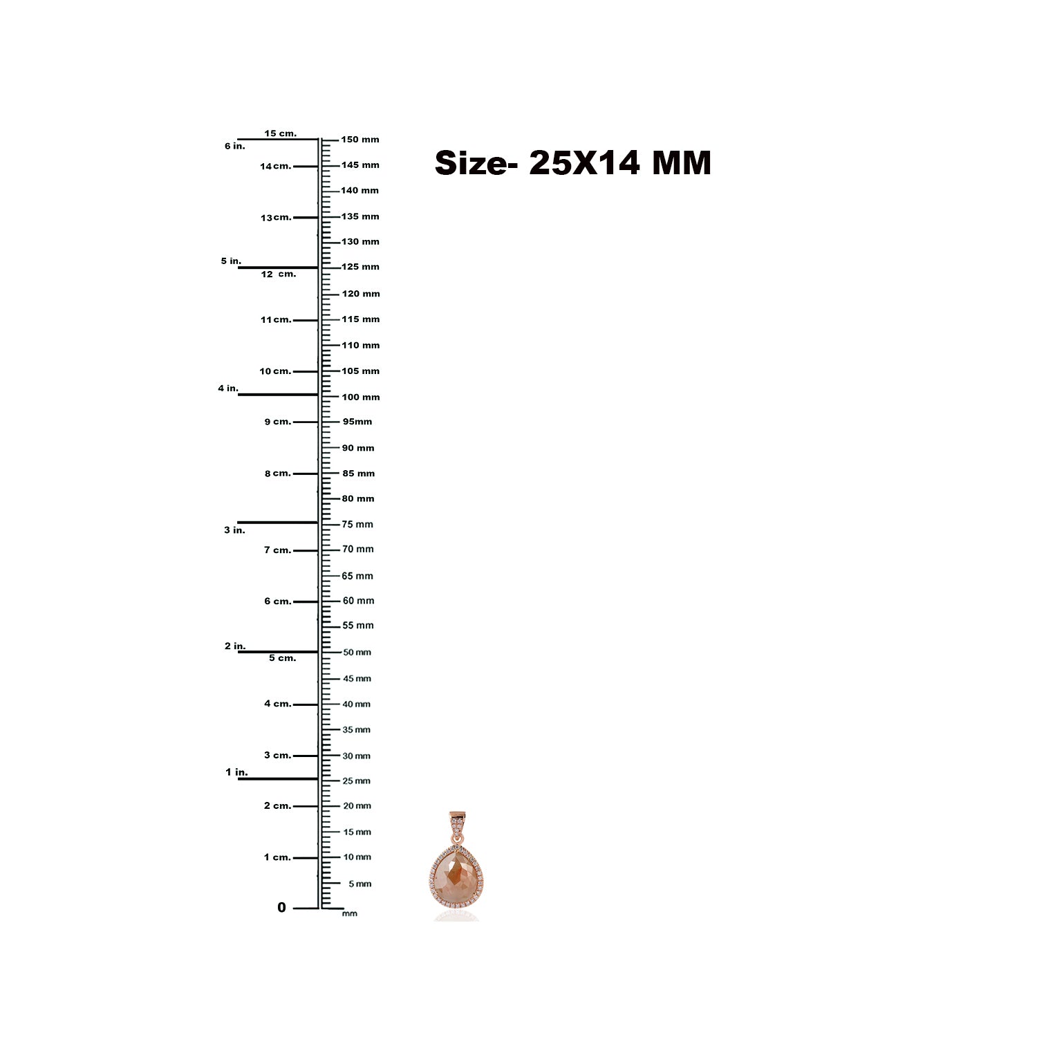 18K Rose Gold Pear-Shaped Ice Diamond Pave Charm Pendant - Elegant Jewelry Gift for Women, Perfect for Weddings, Anniversaries & Special Occasions