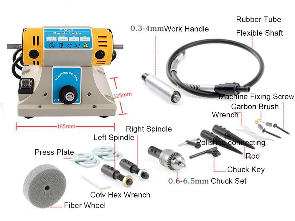 TOPCHANCES 110V Mini Table Saw for DIY Jewelry Making & Lapidary Work - Benchtop Rock Grinder Polisher with Buffer - Perfect for Gem Cutting, Wood Crafting & Small Metal Projects