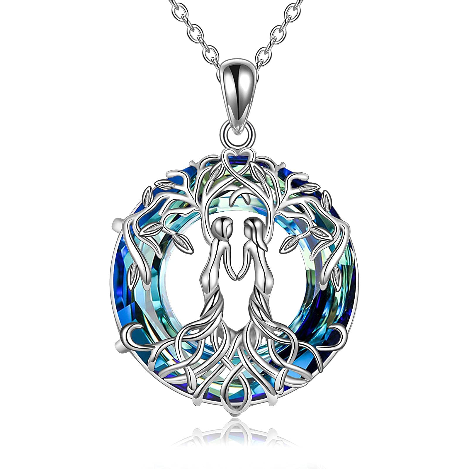 YFN Sterling Silver Tree of Life Sister Necklace & Crystal Bracelet Jewelry Set - Meaningful Birthday Gift for Sisters | Perfect for Anniversaries, Christmas & Sister Appreciation Gifts