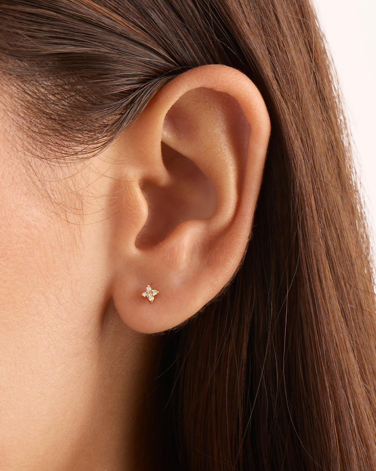 14K Solid Gold Diamond Sacred Cartilage Flatback Earrings - Dainty Cartilage Hoops for Women, Minimalist Helix Ear Jewelry for Everyday Wear & Special Occasions
