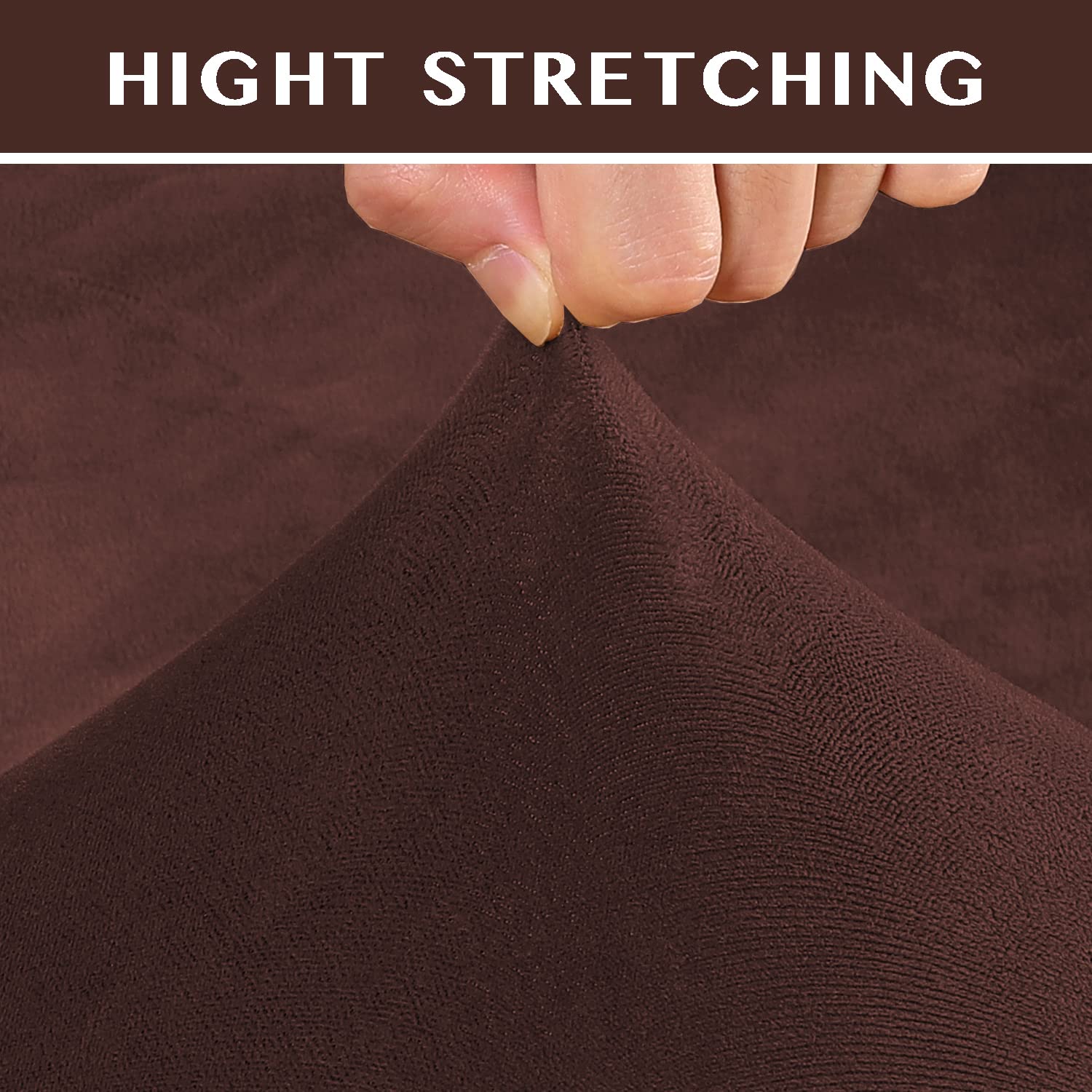 Stretch Velvet Sofa Slipcovers 3-Piece Set - Elastic Thickening Couch Covers for 3-Seat Sofa (Brown) | Soft & Durable Velvet Fabric | Perfect for Living Room, Family Room & Home Decor