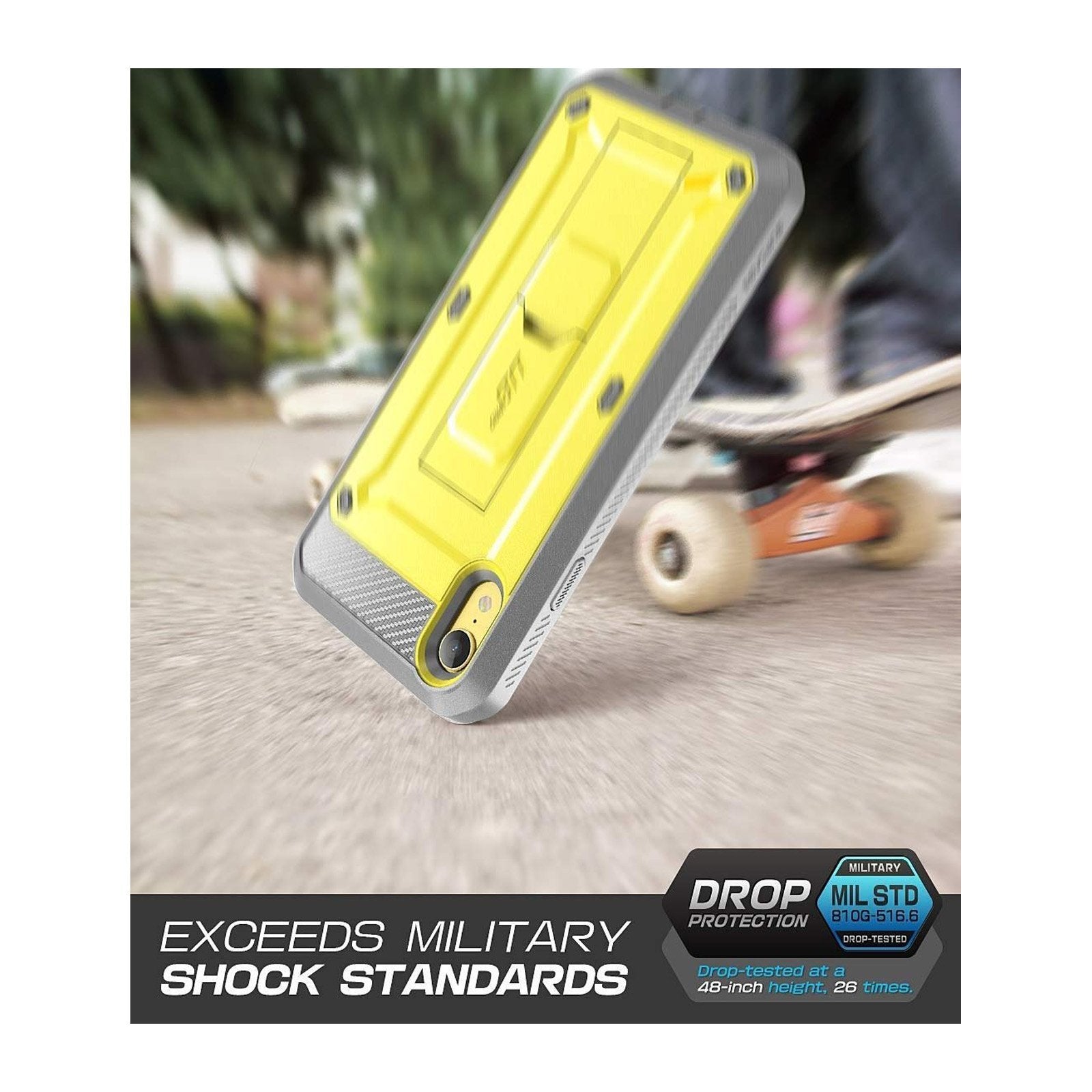 iPhone XR Unicorn Beetle Pro Rugged Full Body Holster Case - Shockproof & Drop Protection - Yellow | Perfect for Outdoor Activities, Construction Work & Extreme Sports