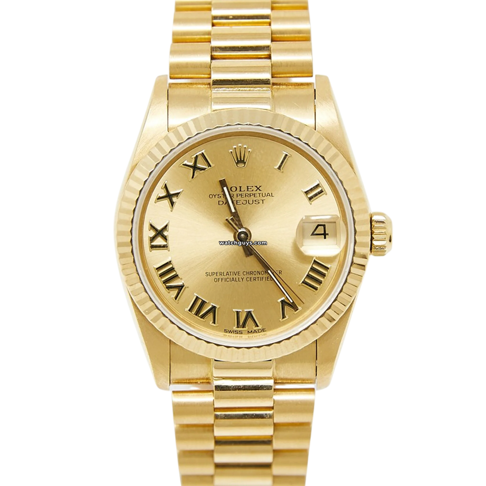 Luxury Rolex Datejust 68278 Men's Watch - 18K Yellow Gold & Stainless Steel, Champagne Dial with Roman Numerals, President Bracelet - Perfect for Business Meetings & Formal Events