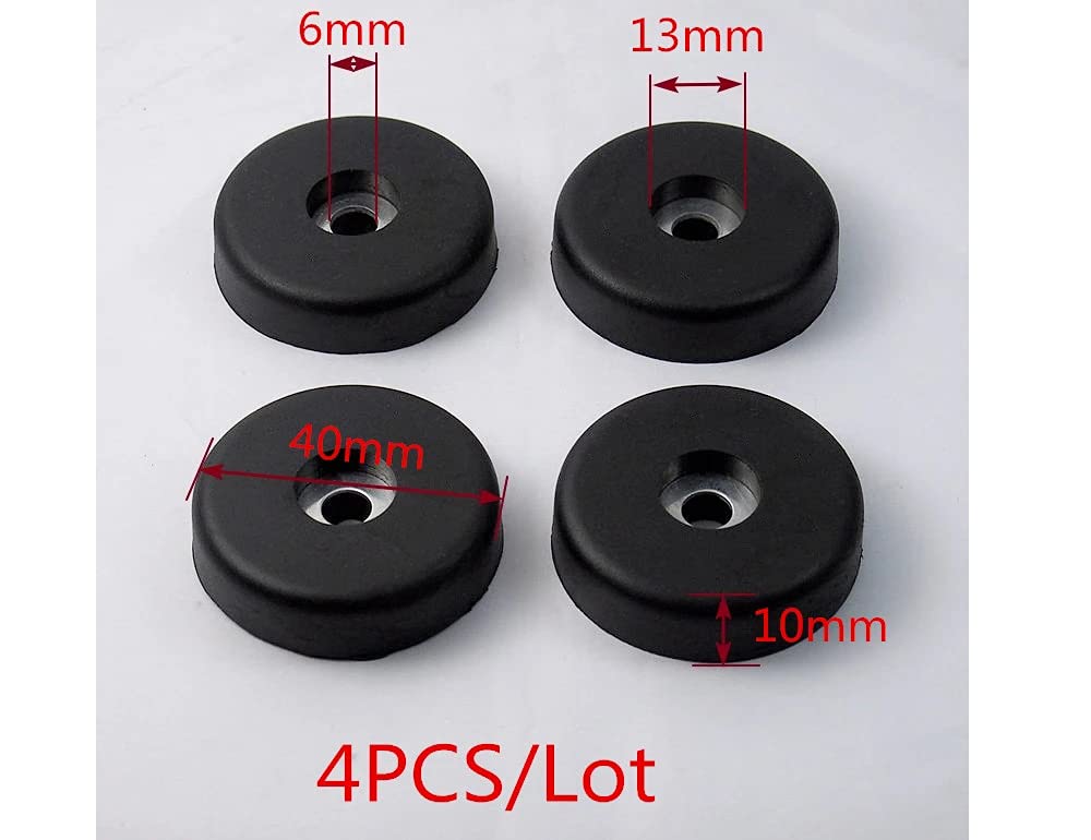 DJ Speaker Cabinet Rubber Feet 4PCS 40x10mm - Vibration Dampening Pads for Speaker Cabinets, Flight Cases & Woofer Repair Kit - Perfect for Home Theater, Karaoke & Studio Sound Systems