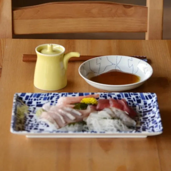 Premium Japanese Hasami Yaki Small Plate Set - 7-Piece Ceramic Dish Collection with Various Traditional Patterns | Ideal for Sushi, Appetizers & Home Decor