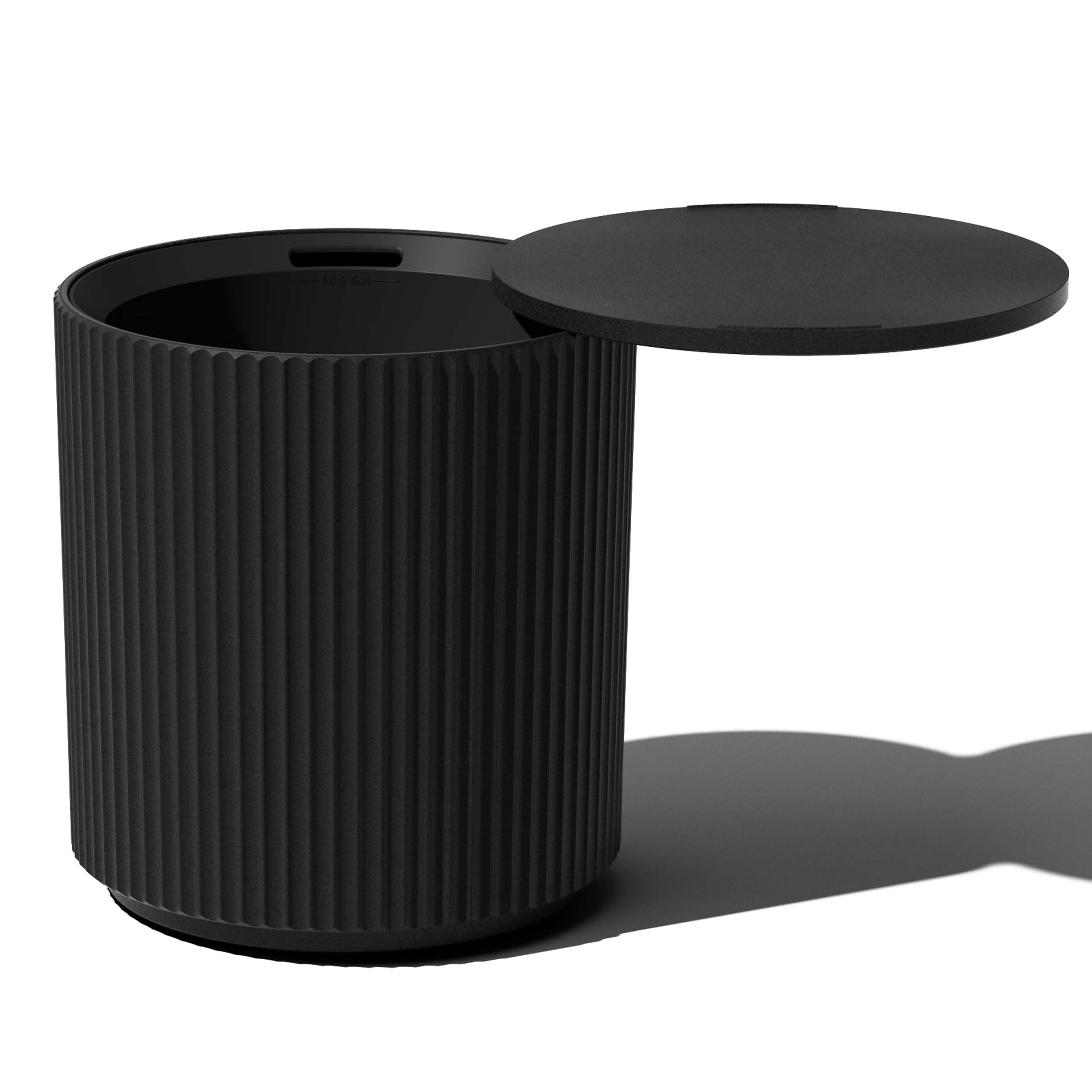 Veradek 2-in-1 Outdoor Cooler Side Table with Storage - 21 Inch Black Patio Furniture for Backyard, Deck, Poolside & BBQ Parties