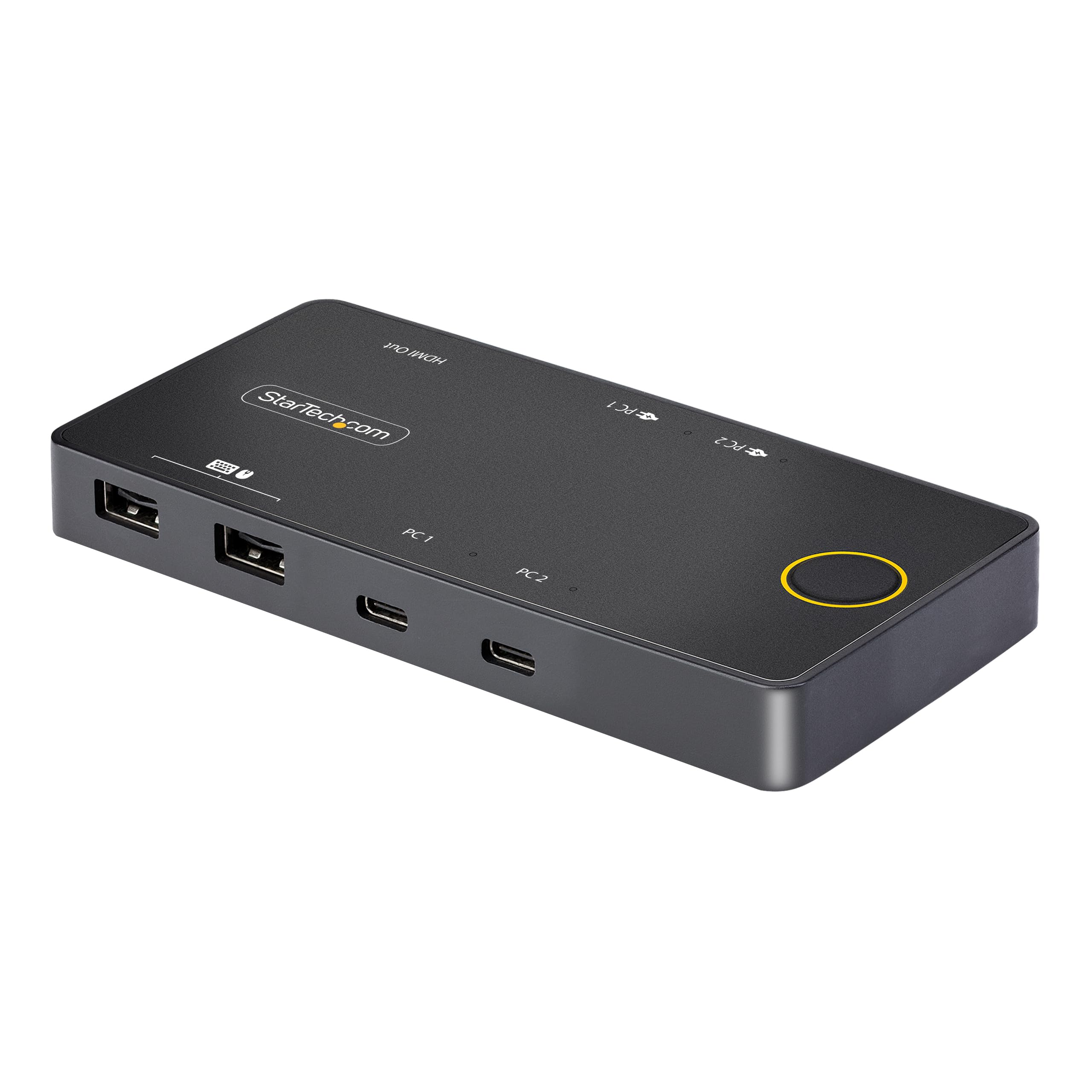 StarTech.com 2-Port USB-C KVM Switch - 4K 60Hz HDMI Monitor Sharing, 100W Power Delivery for Laptop & Tablet, USB-C/USB4/Thunderbolt 3/4 Compatible - Ideal for Home Office & Multi-Device Workspaces (C2-H46-UC2-PD-KVM)