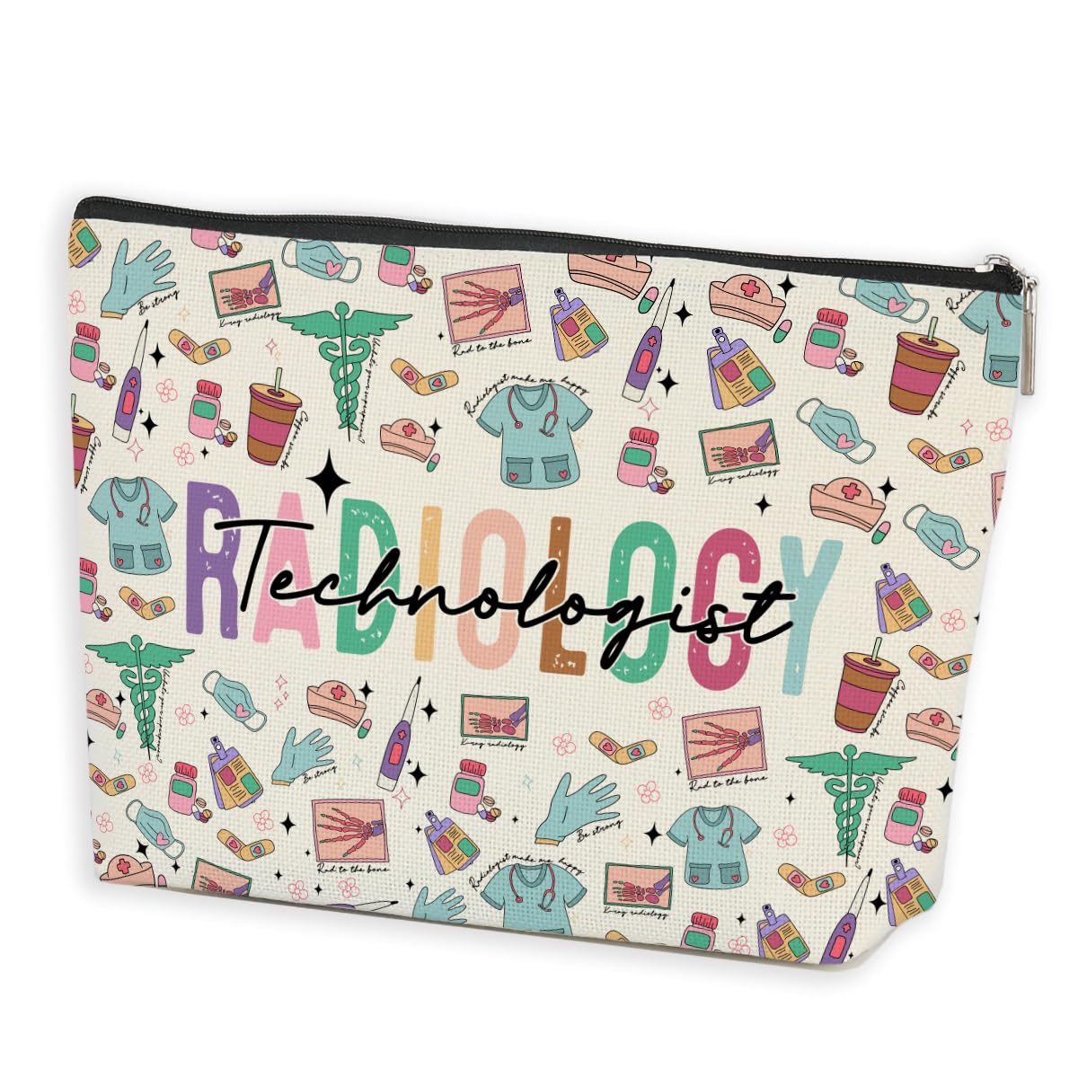 Radiology Technologist Gifts for Women - Rad Tech Makeup Bag with Zipper Pouch | X-ray Technician Cosmetic Bag for Nurse Day, Birthday & Appreciation | Perfect Gift for Radiologic Technologists, Nurses & Medical Professionals