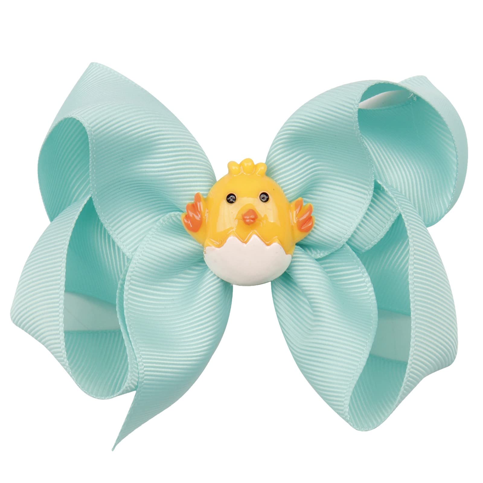 Funny Easter Party Hair Clips with Bow Ribbon - 4.5 Inch Mini Hair Clips for Kids & Thick Hair - Perfect for Easter Egg Hunts, School Parties & Spring Celebrations