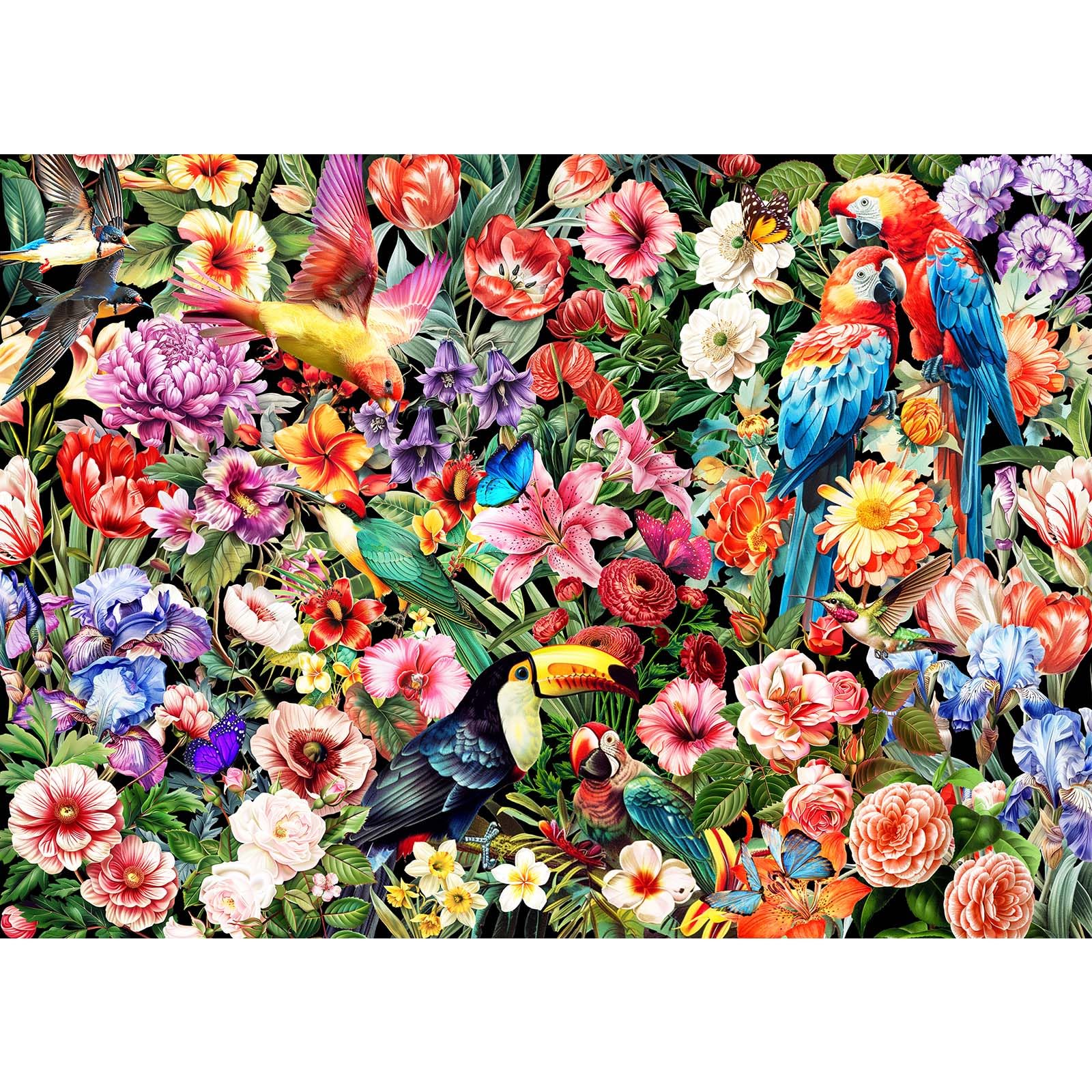 1000 Piece Jigsaw Puzzle for Adults - Challenging Flower & Bird Theme Puzzle Game - Family Fun Activity - Perfect Gift for Women & Men - Great for Relaxation, Stress Relief & Home Decor