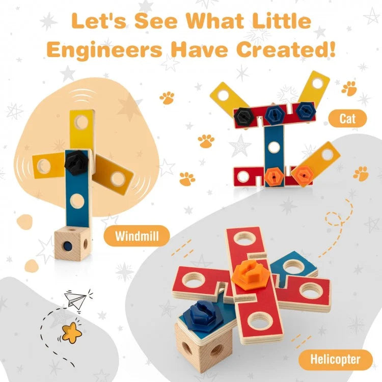 Best Wooden Pretend Play Workbench Set with Blackboard for Kids Ages 3+ - Perfect for Early Learning, Role Play & STEM Development at Home or Preschool