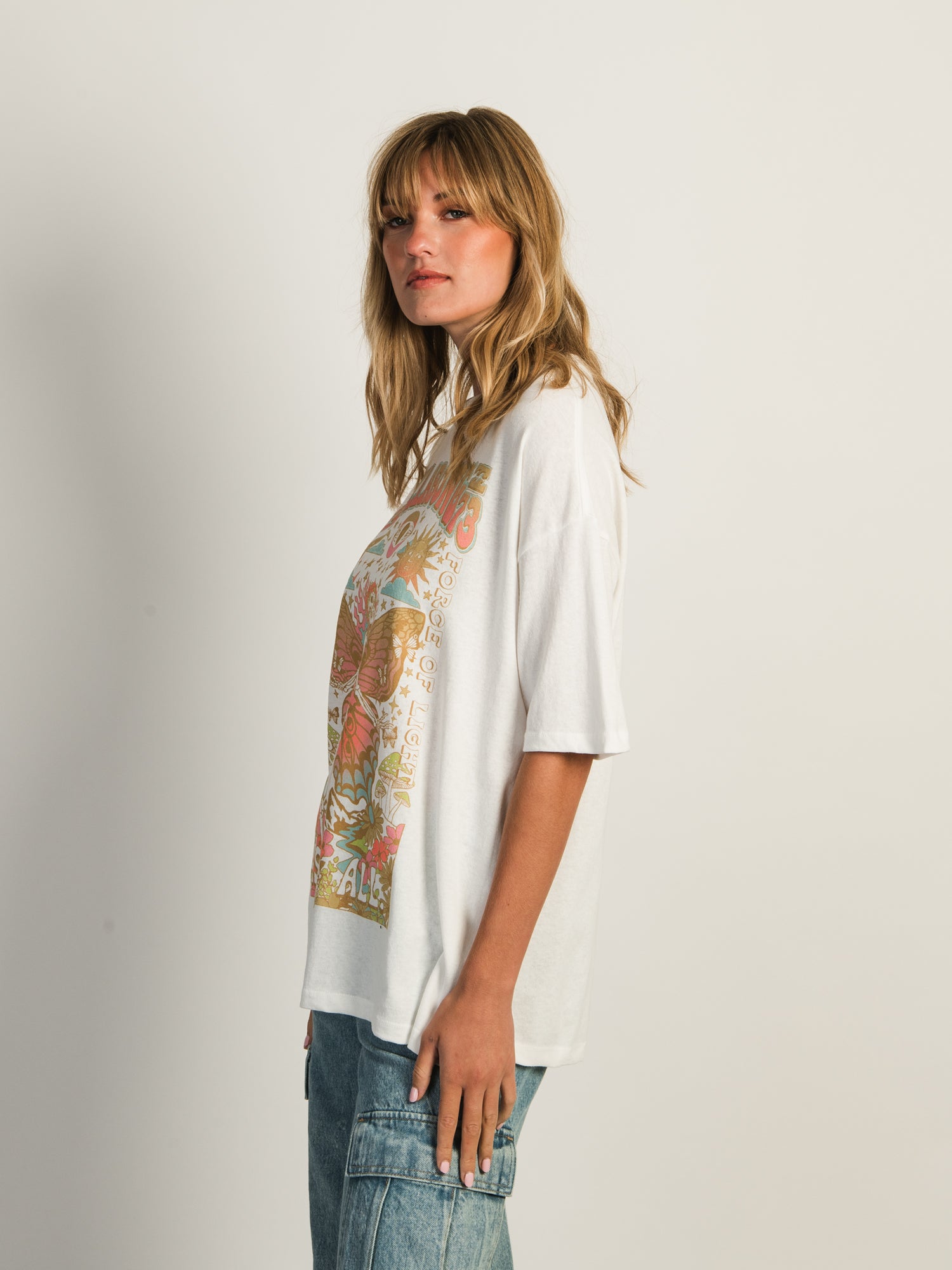 BILLABONG Love Is All Graphic T-Shirt - Crystal Print - Casual & Streetwear Style for Men & Women - Perfect for Beach, Surfing, and Everyday Wear