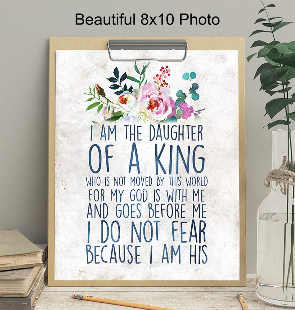 8x10 Inspirational Bible Verse Wall Art - Christian Scripture Print for Home Decor - Perfect for Bedroom, Girls Room & Gift for Women, Daughter - Religious Wall Decor with Uplifting Quotes