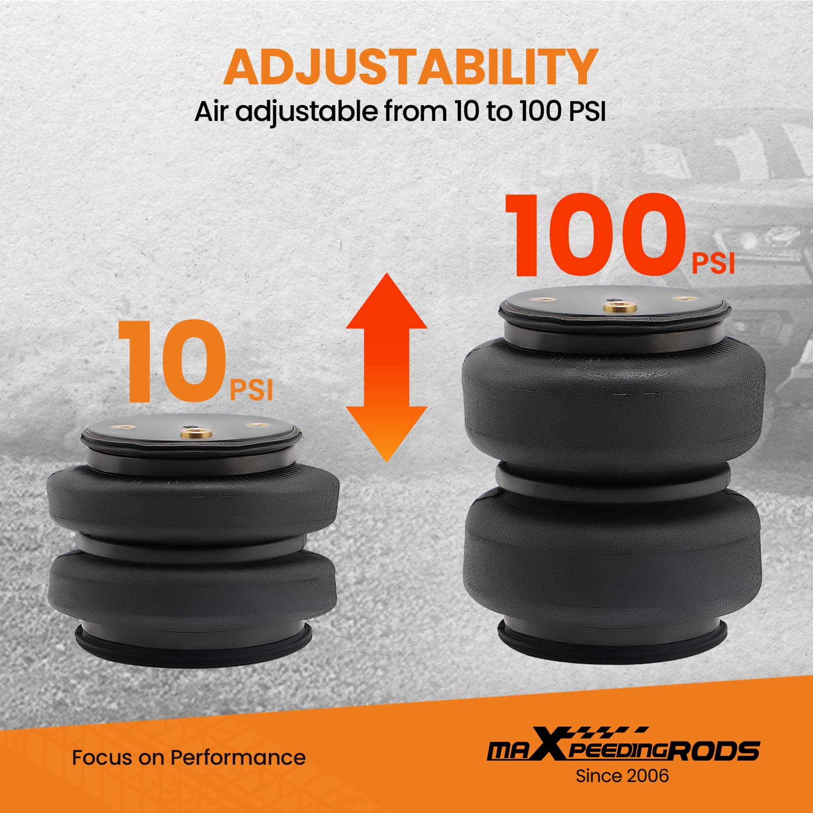 MaXpeedingrods Rear Air Suspension Bag Kit 5000lbs - Compatible with Chevrolet Silverado & GMC Sierra 2500HD/3500HD (2001-2010) | Heavy Duty Air Spring Replacement for Towing & Load Support