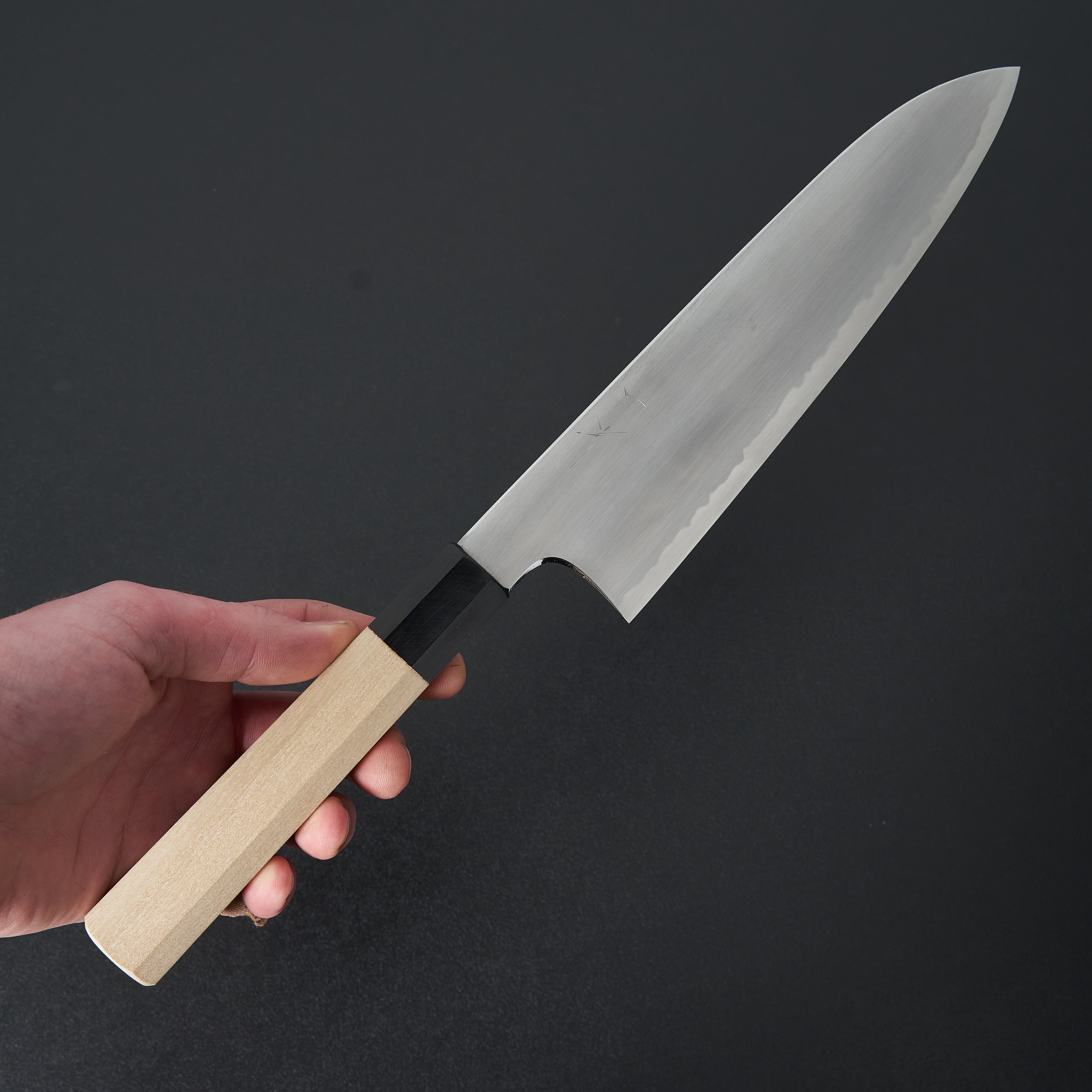 Hitohira Gorobei Rikichi Blue #2 Kasumi Gyuto 210mm Japanese Chef Knife with Ho Wood Handle - Perfect for Sushi, Meat Cutting & Professional Kitchen Use