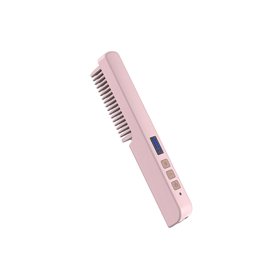 VIDAL SASSOON VS Brush & Straightener Set 2024 - Pink Hair Styling Kit for Smoothing & Straightening - Perfect for Home Salon & Professional Styling