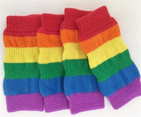 Pride Rainbow Leg Warmers for Dogs - Colorful Pet Leggings for Small & Large Breeds - Perfect for Pride Parades, Winter Walks & Costume Parties