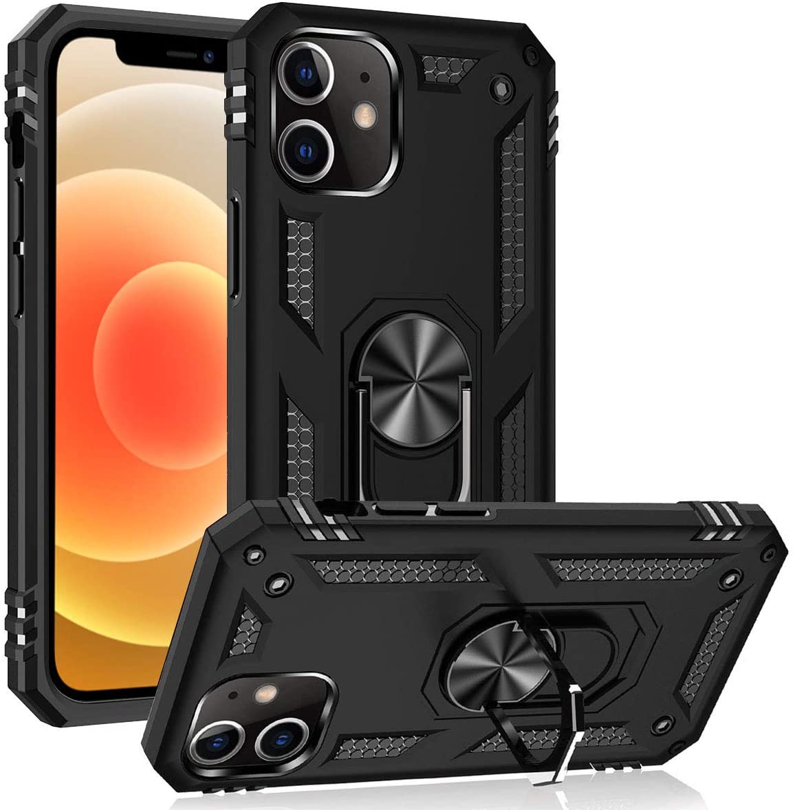 iPhone 15 Pro Ring Stand Case with 360° Rotatable Magnetic Holder - Slim Protective Cover for iPhone 15 Pro (Perfect for Hands-Free Viewing, Video Calls & Travel)