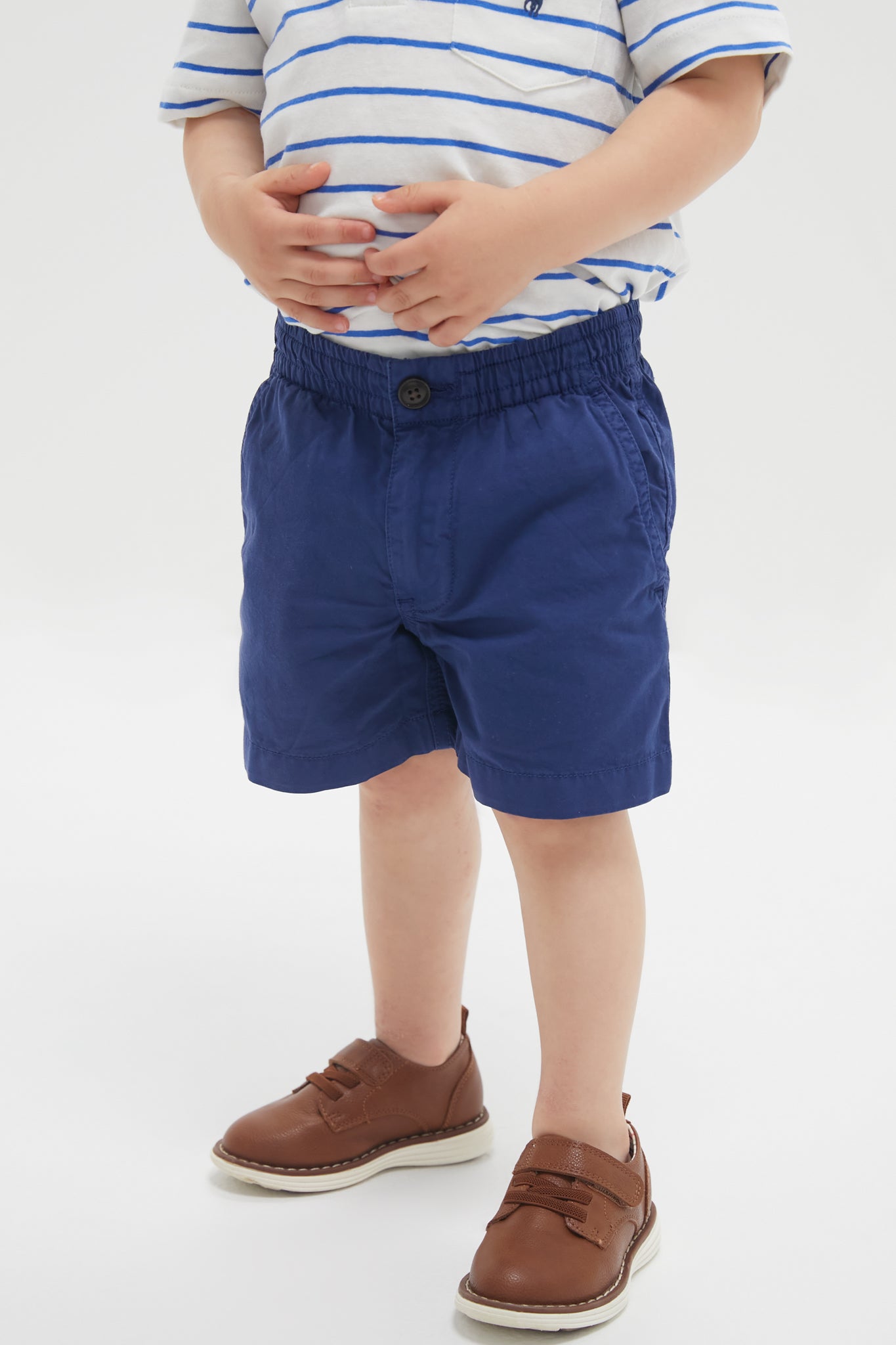 Boys Light Navy Parachute Twill Relaxed Fit Easy Shorts - Comfortable Casual Pants for School, Play & Everyday Wear