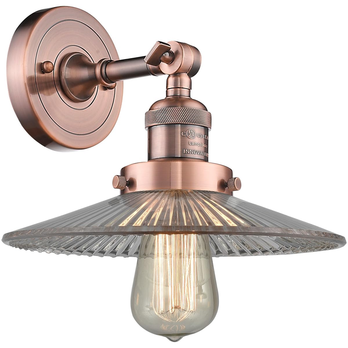 Innovations 201F-AC-G2-LED Semi-Flush Mount Ceiling Light Fixture - Antique Copper Finish, Energy Efficient LED Lighting for Bedroom, Living Room, Kitchen & Hallway