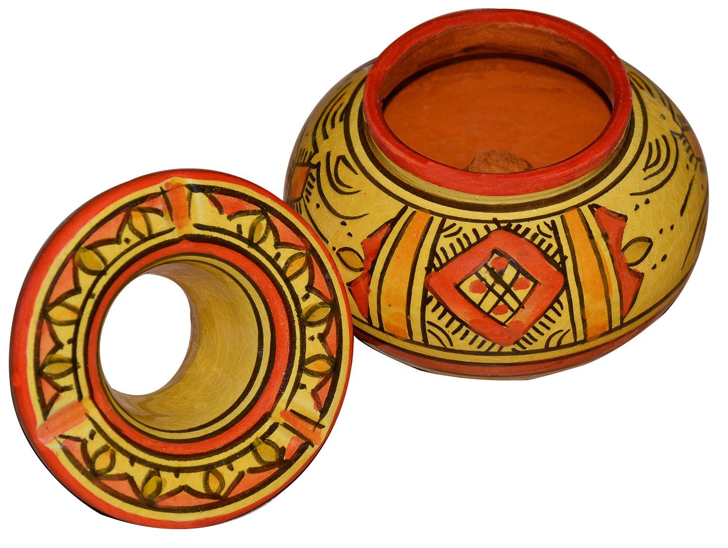 Handmade Moroccan Ceramic Ashtrays - Smokeless Small Ashtray for Cigarettes | Perfect for Indoor Use, Outdoor Patios, and Home Decor