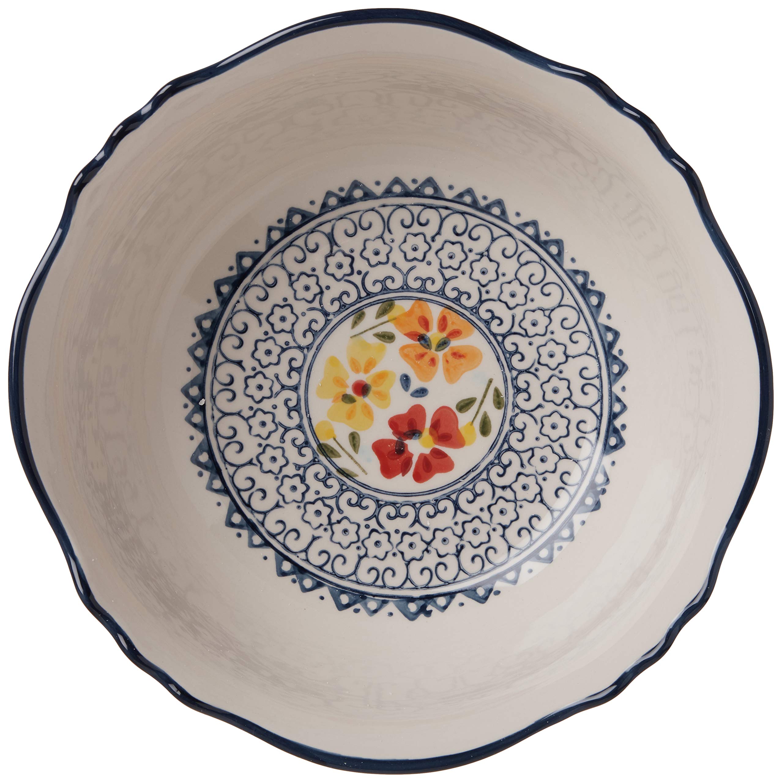 Gibson Elite Hand-Painted Dinnerware Set - 2-Piece Serving Bowls, Luxembourg Style - Perfect for Formal Dining & Holiday Entertaining