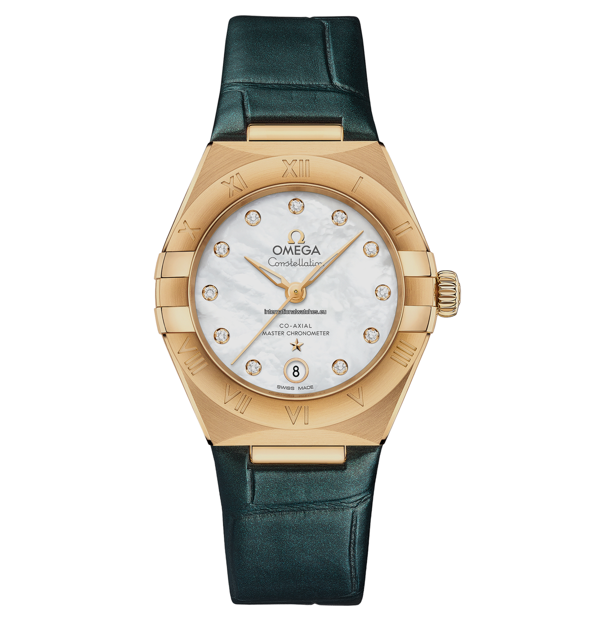 Omega Constellation 29mm Yellow Gold Watch with Leather Strap 131.53.29.20.55.001 - Luxury Women's Dress Watch for Formal Occasions & Business Events