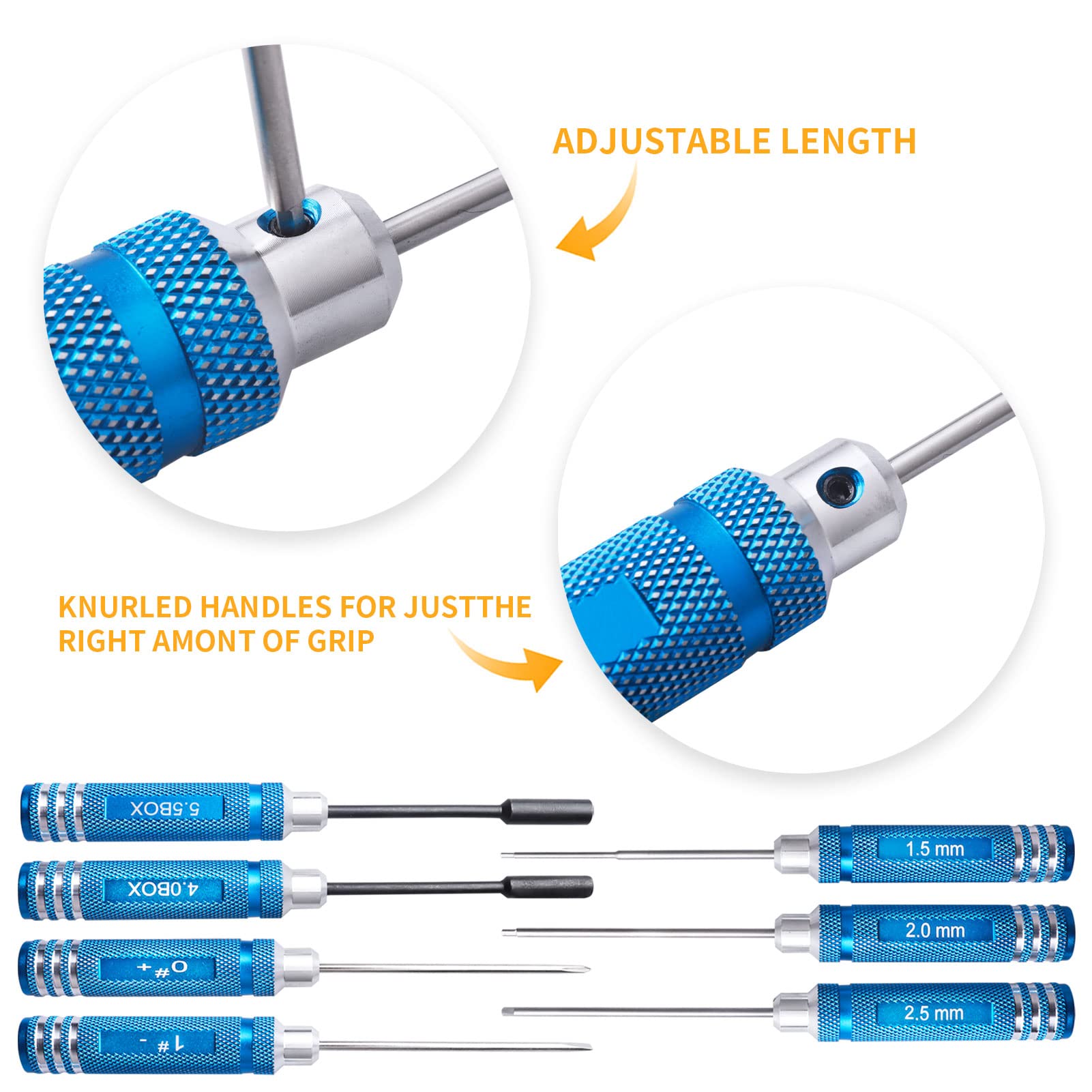 RC Tool Kit & Screwdriver Set with Flat/Phillips/Hex Bits, Pliers, Wrench - Complete Repair Tools for Quadcopter, Drone, Airplane - Compatible with Traxxas, Arrma, Axial, Redcat, Losi RC Models - Perfect for DIY Maintenance & Field Repairs