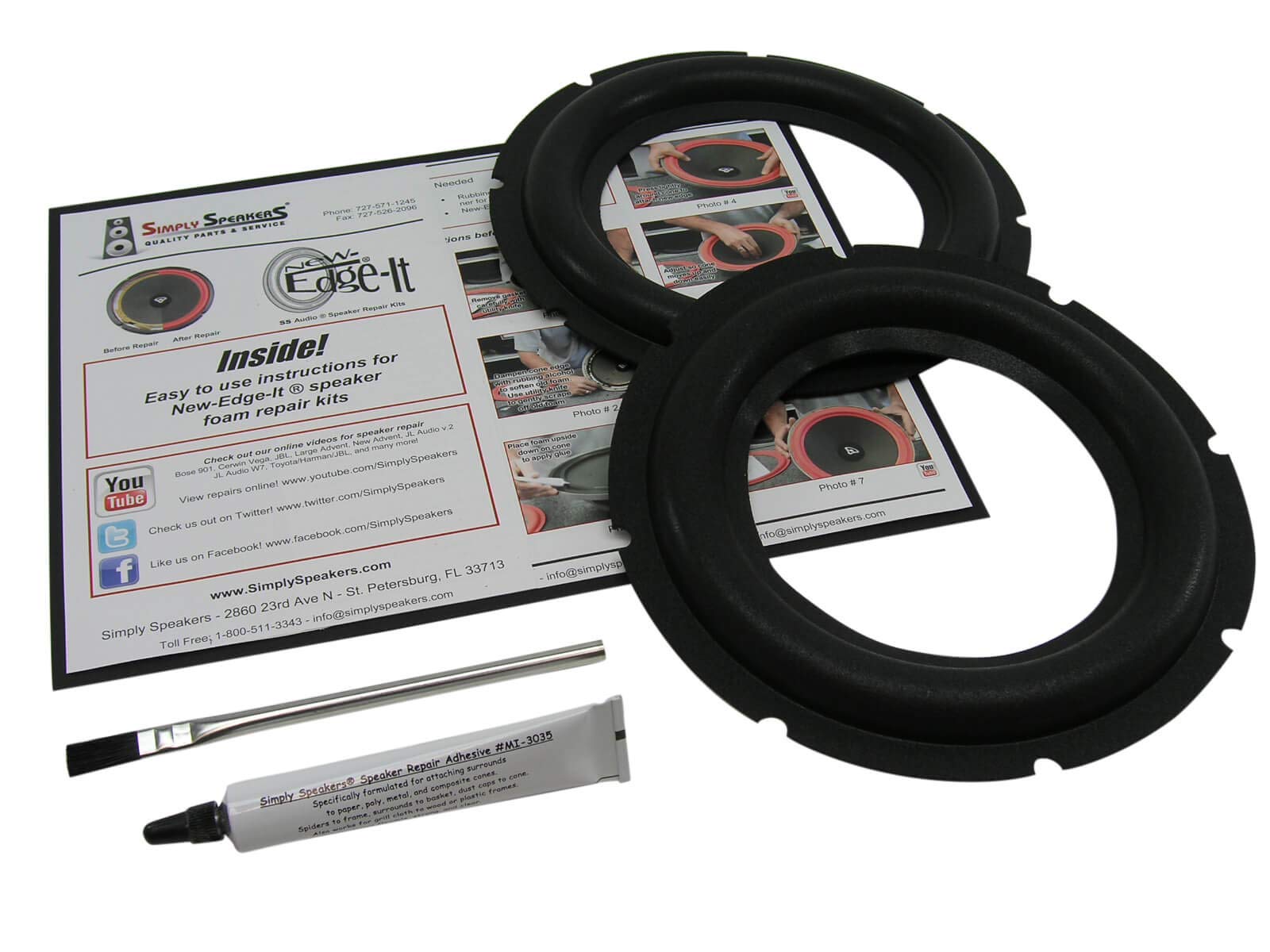 Rockford Fosgate 8 Inch Foam Speaker Repair Kit FSK-8ROCKFORD (Pair) - Perfect for Car Audio and Home Theater Speaker Restoration