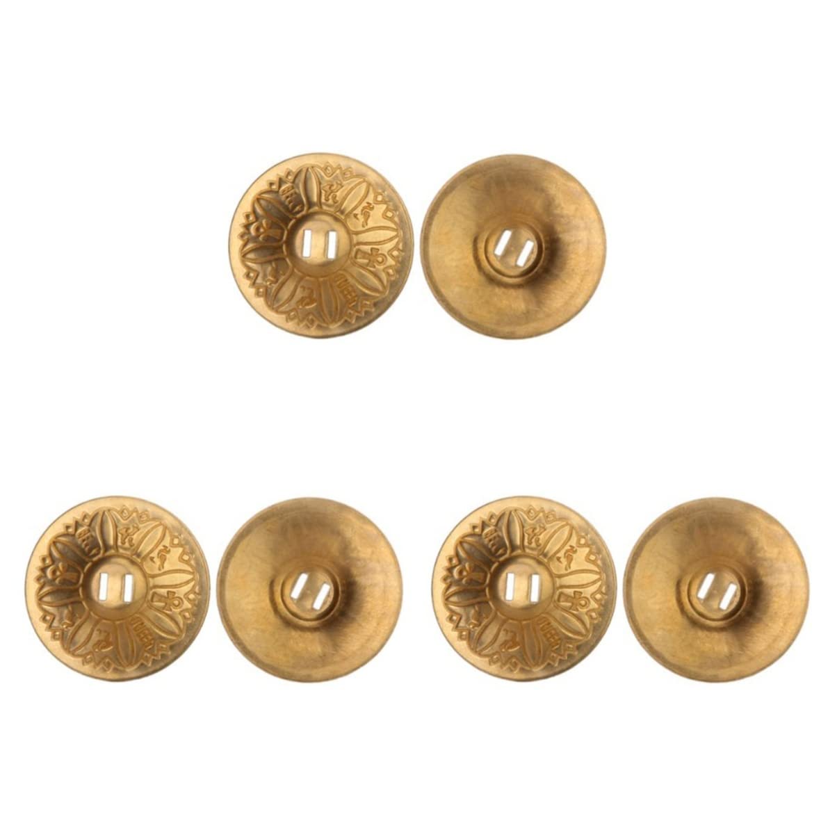 3 Pairs of Authentic Copper Belly Dance Finger Cymbals (Zills) - Professional Egyptian Dance Accessories for Performances, Costumes & Practice