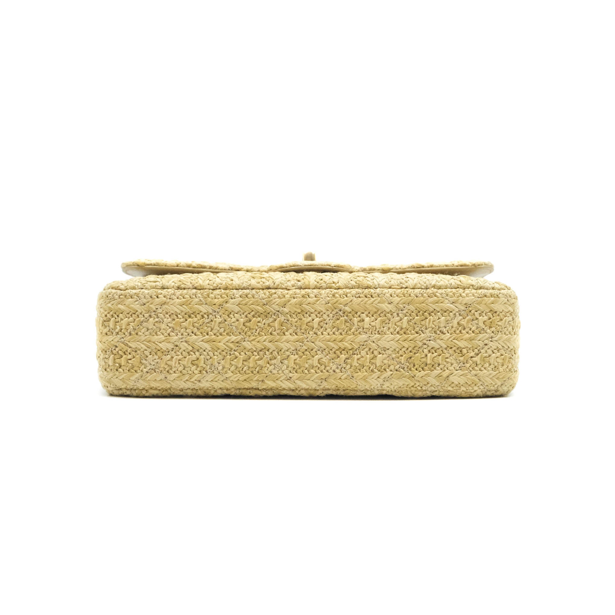 Chanel Classic Medium Double Flap Bag with Woven Reed & Aged Gold Hardware - Timeless Luxury Handbag for Women, Perfect for Work, Evening Events & Special Occasions
