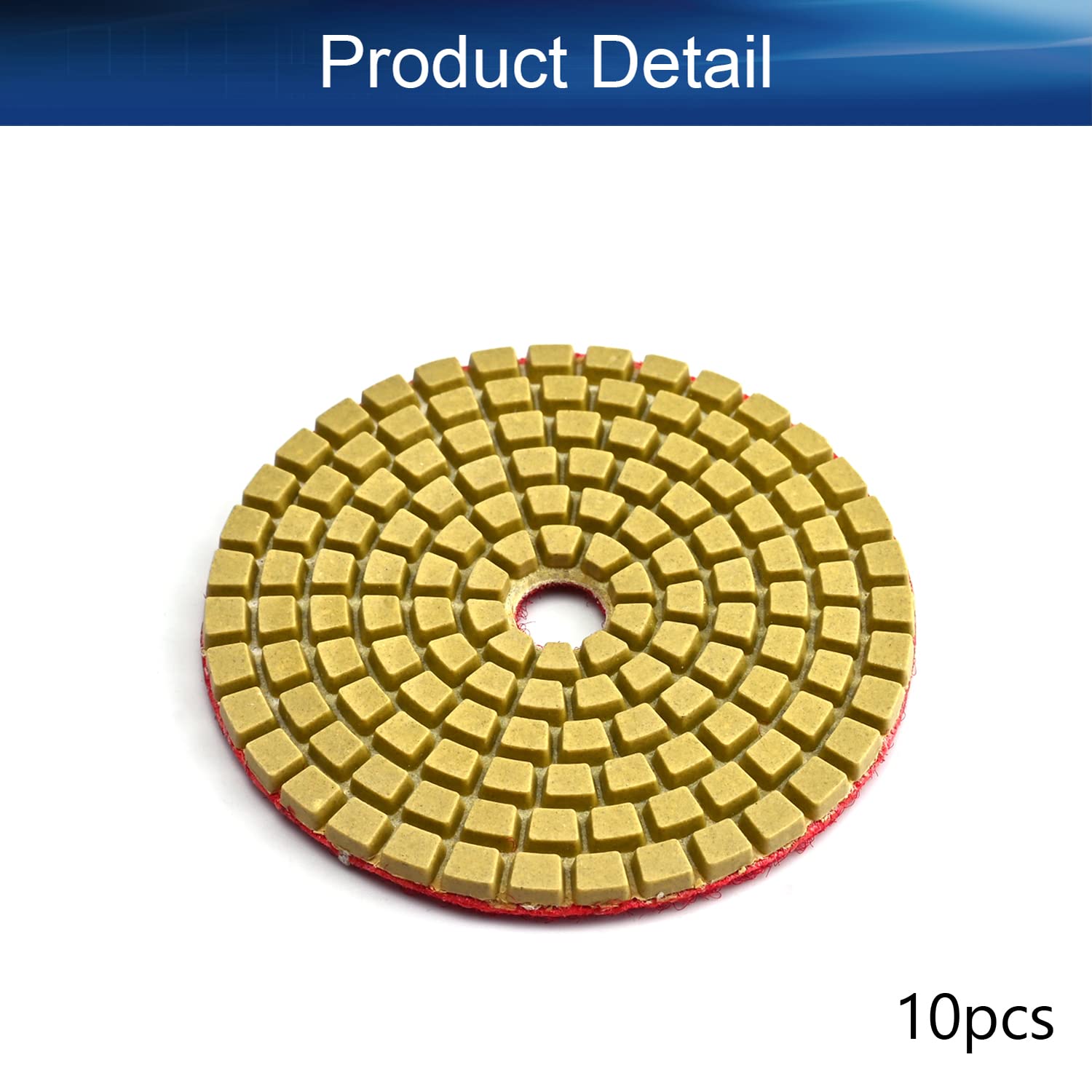 Auniwaig 3 Inch Diamond Polishing Pads Set - 500 Grit Wet Polishing Discs for Granite, Stone, Concrete & Marble - 10pcs for Floor Grinder or Polisher - Perfect for Countertop, Tile & Floor Restoration